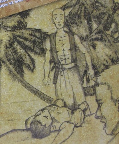 A depiction of the discovery of si Paran's body. © Sabah Parks