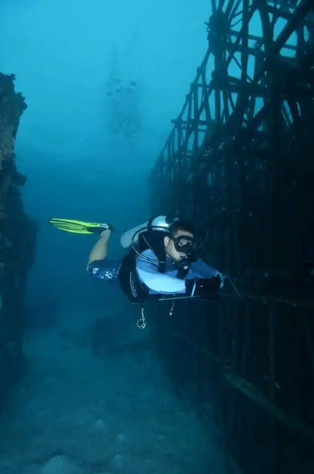 One of the larger artificial reef structures at the house reef.