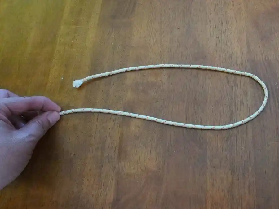 Sheet Bend, step 1: forming a bight in the first line.