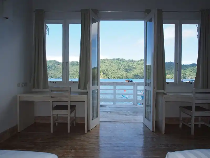 A beach view room at the resort.