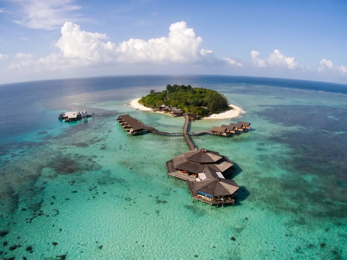 Lankayan from above — a coral cay in the Sulu Sea.