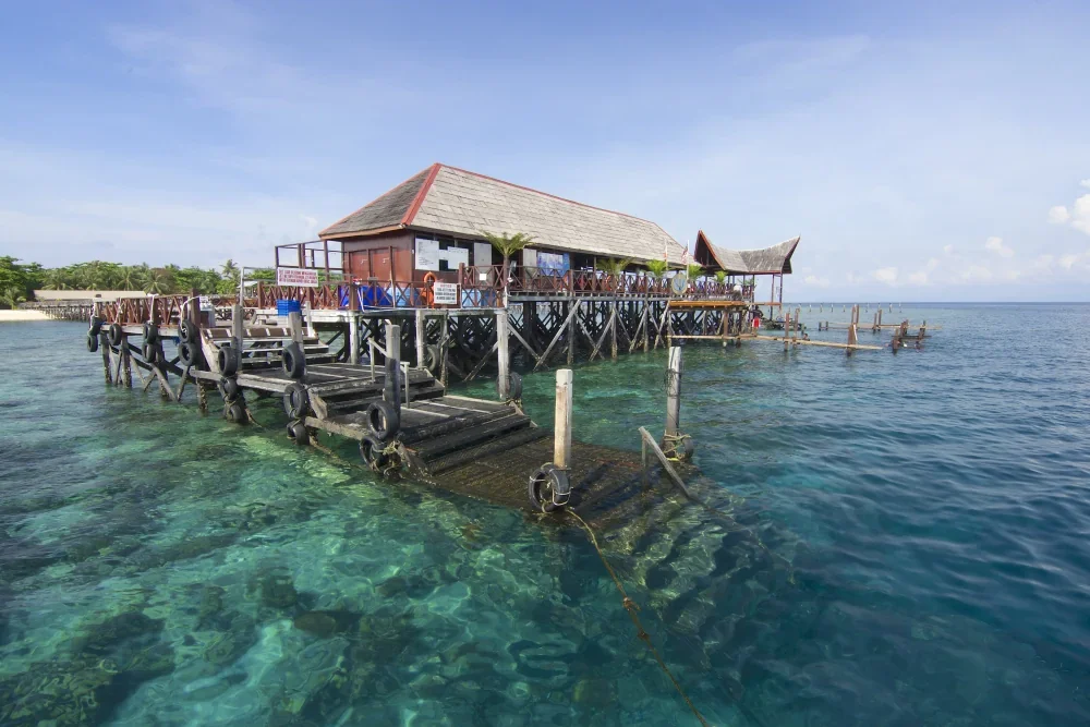 The dive centre jetty offers easy access to the house reef.