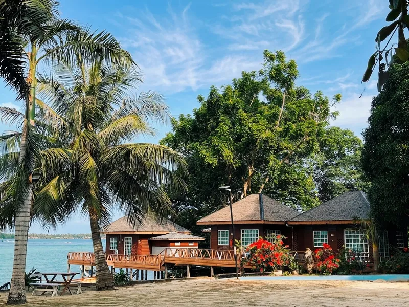 These signature chalets extend over the water with private balconies for sunrise and sunset viewing.