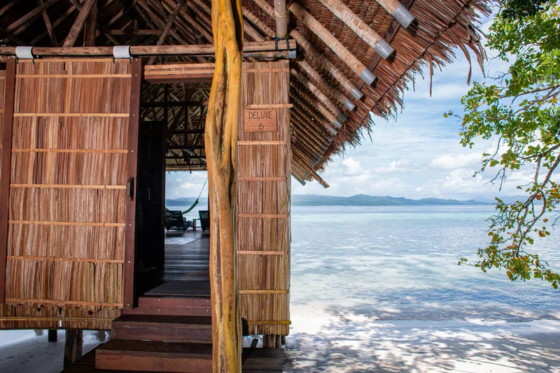 Stunning architectural detail of the premium Deluxe over-water residence.