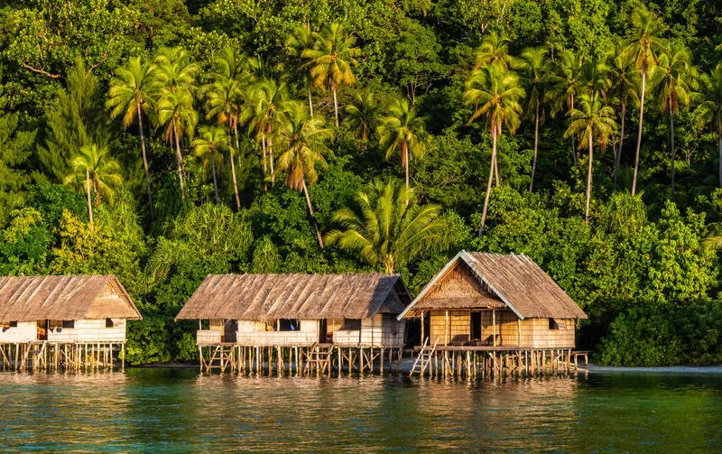Superior Water Cottages located on the white sandy beach of Kri Island.
