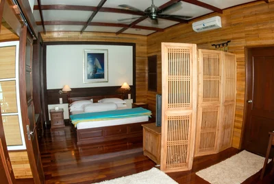 The prestigious Bougain Villa bedroom with direct ocean access.