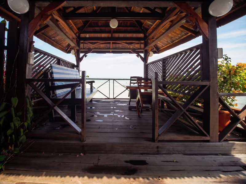 Private gazebo area for relaxing and enjoying the sea breeze.