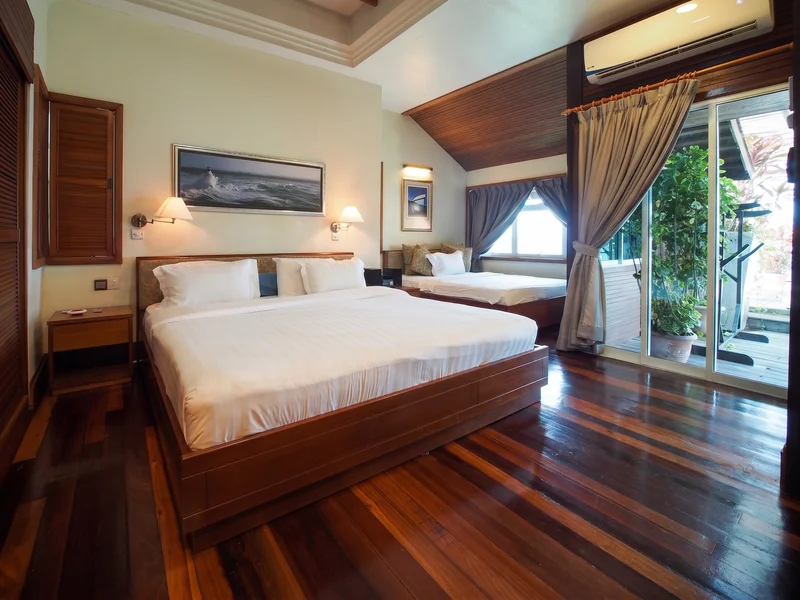 High-end finishes and panoramic views from the Royale master bedroom.