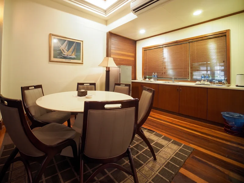 Grand dining and gathering space within the Royale Villa Suite.