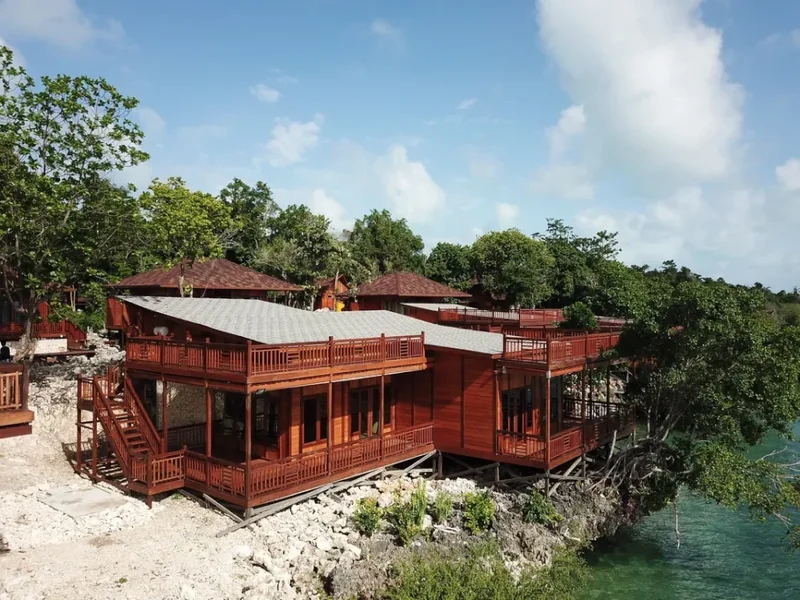 Beachfront Seaview Villa offering immediate access to the sand.