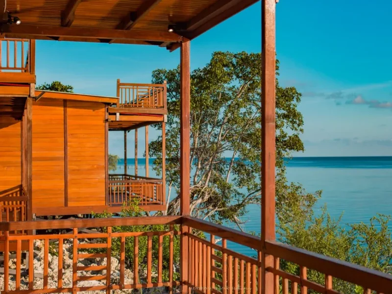 Expansive outdoor seating area with direct views of the Celebes Sea.
