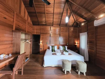 Comfortable Twin Villa interior with two separate beds.