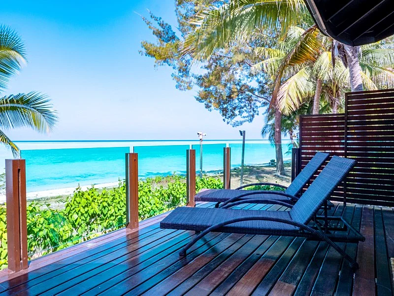 Large private balcony for enjoying the Sulu Sea breeze.