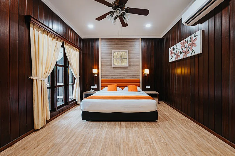 Airy living space designed for tropical relaxation in the Garden View West category.