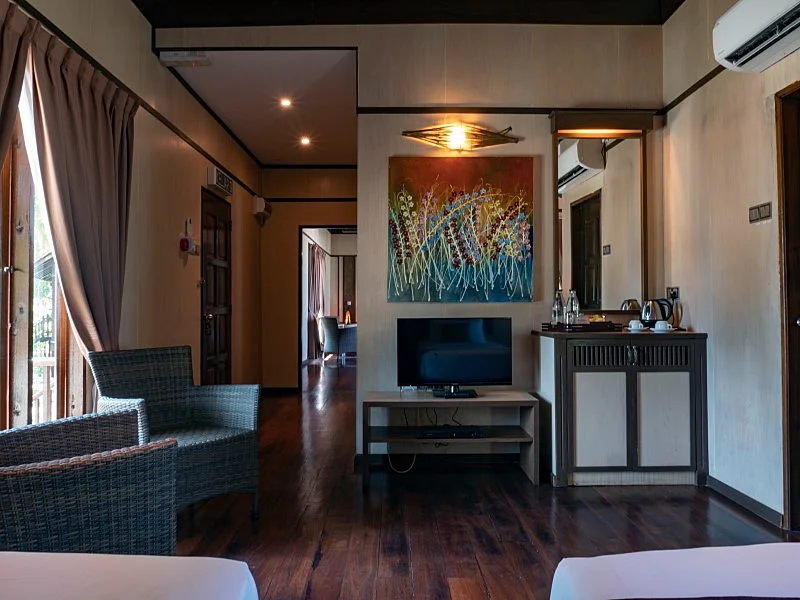 Spacious 63sqm interior designed for up to three guests.