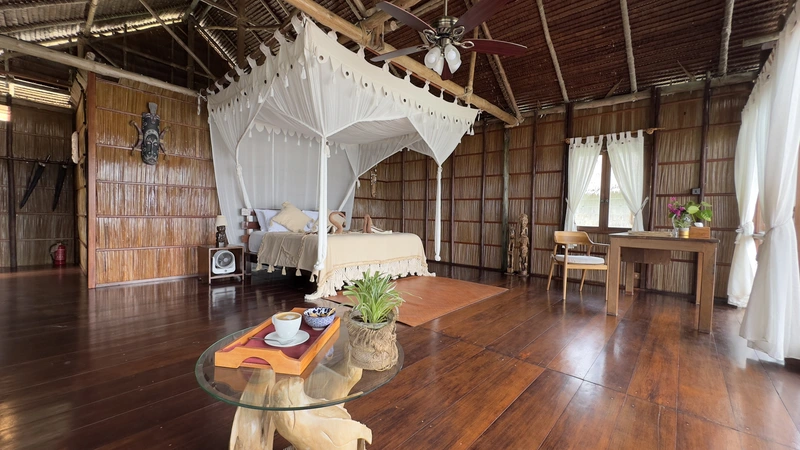 Elegant living space in the Deluxe bungalow, designed for ultimate comfort.